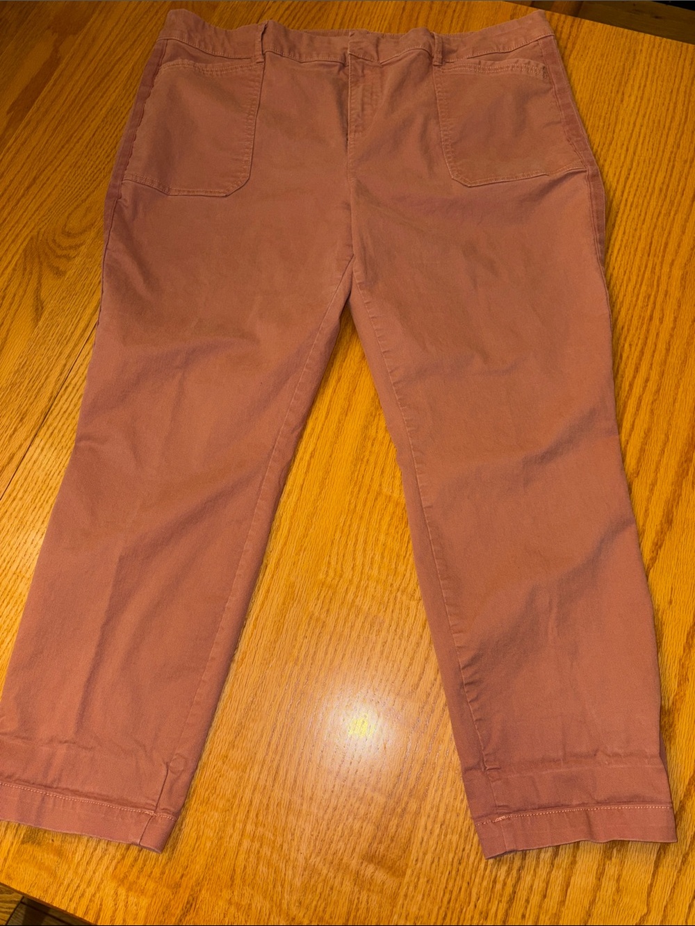 Old Navy Women's Cropped Straight Pants - Mauve Pink/Rust